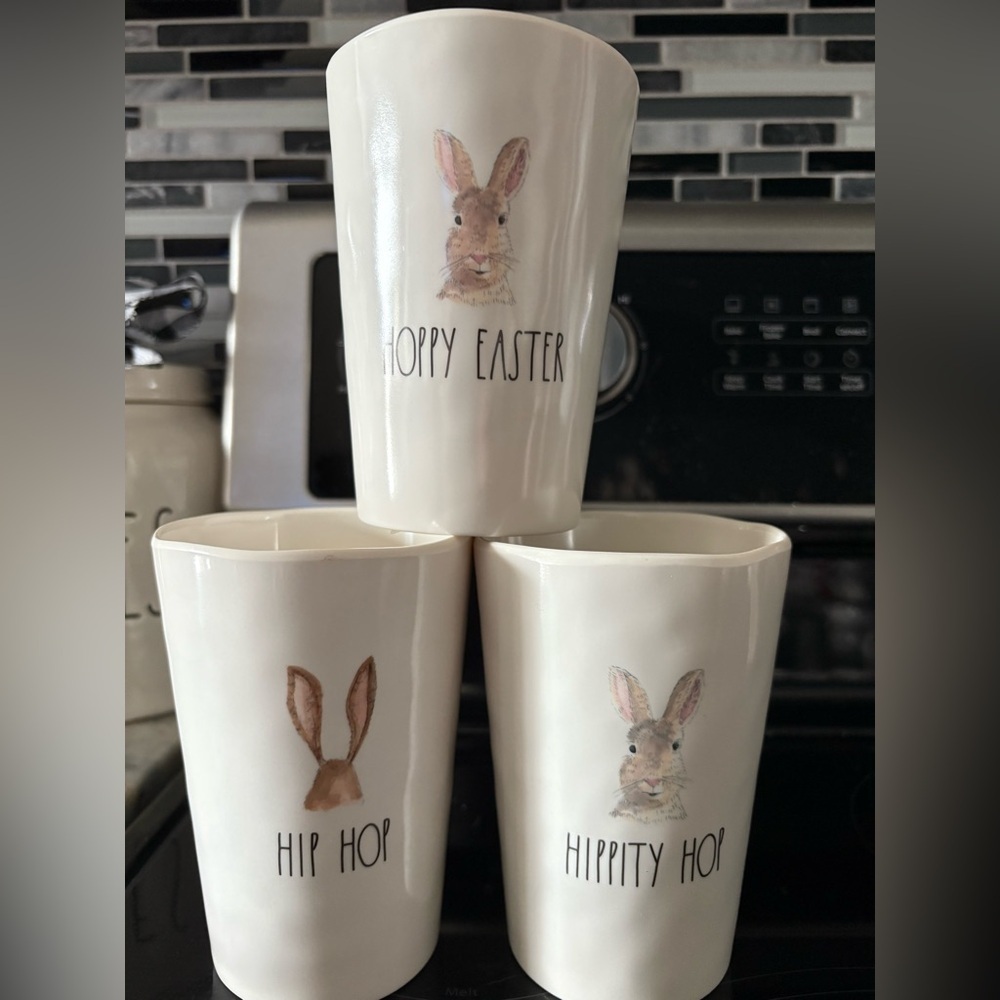 Rae Dunn Set of 3 Easter Bunny Melamine Mugs